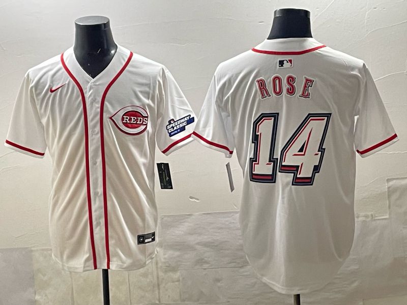 Men 2025 Cincinnati Reds #14 Rose White Nike 2025 MLB Jersey 01->cincinnati reds->MLB Jersey